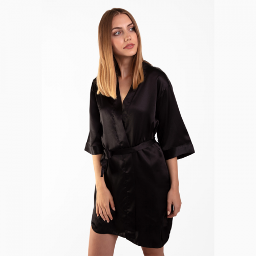 Elite form_0905_black_satin_robe